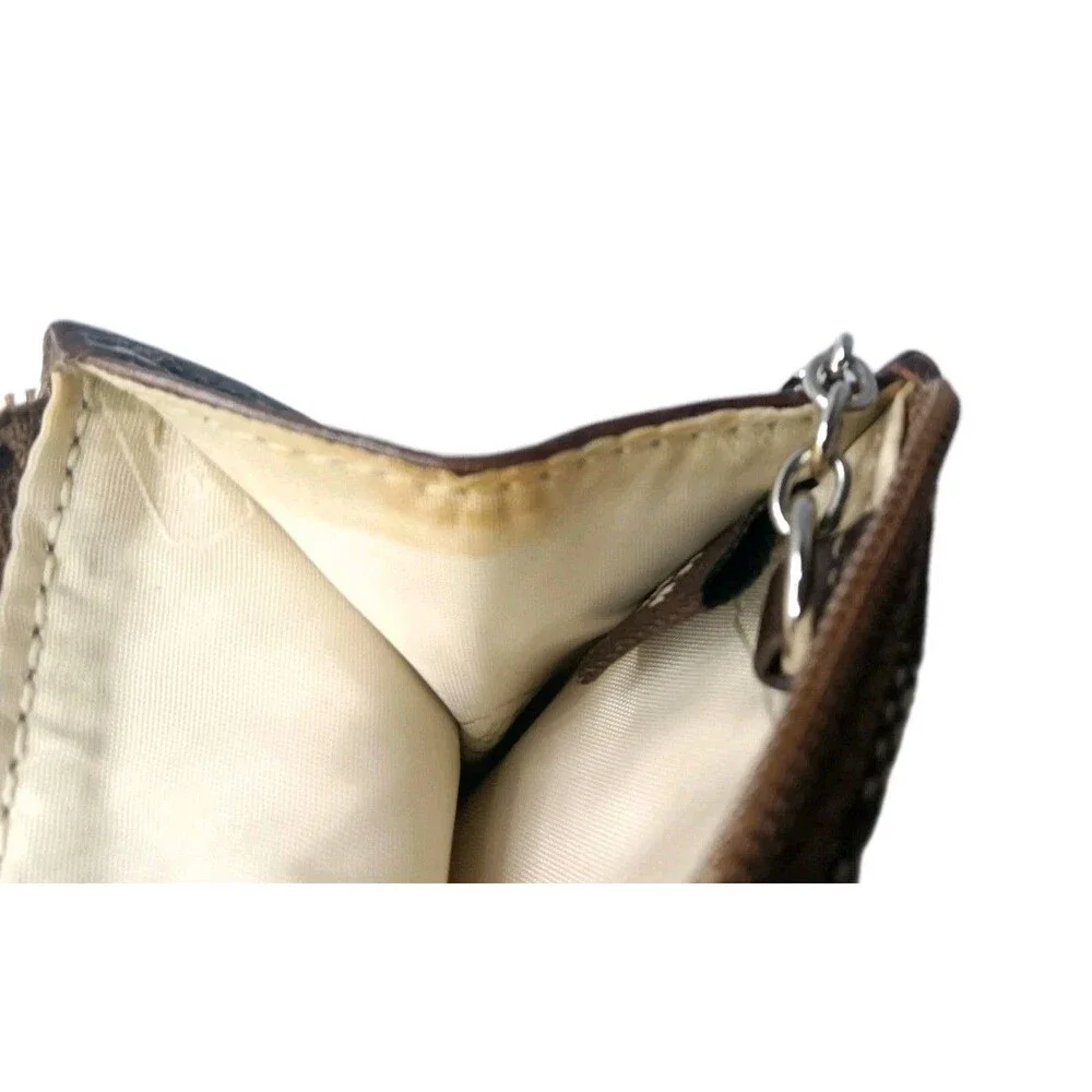 Coach Wristlet & Card Wallet Set Signature Khaki Mahogany Vintage Y2K